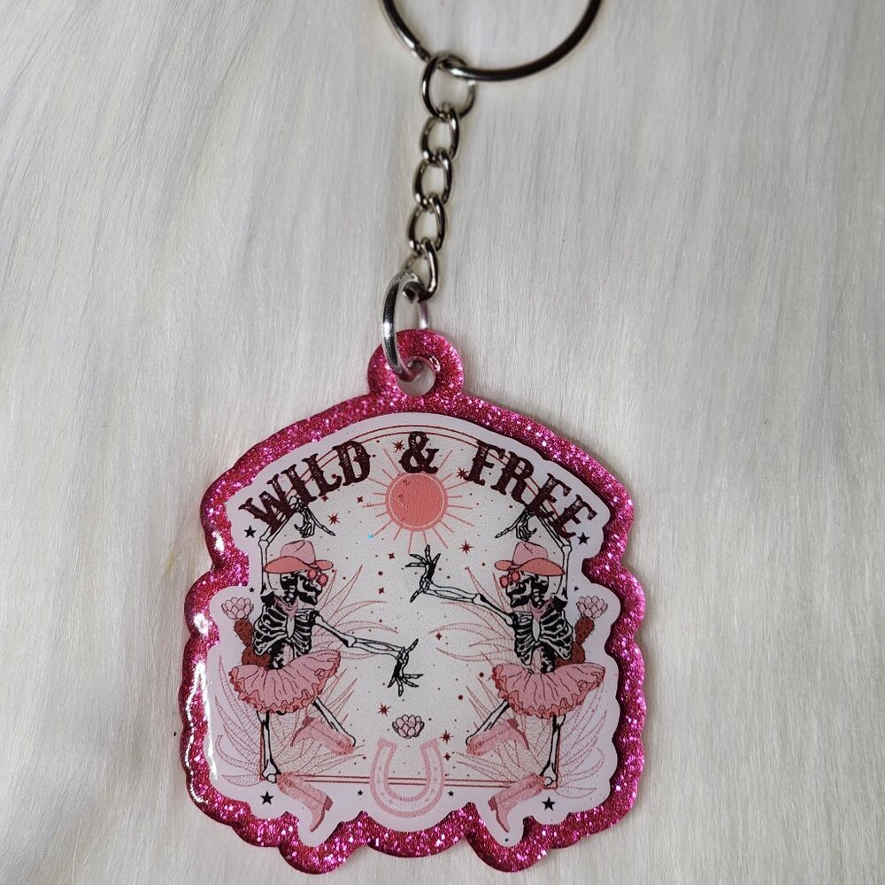 Wild and Free Skeleton Keychain